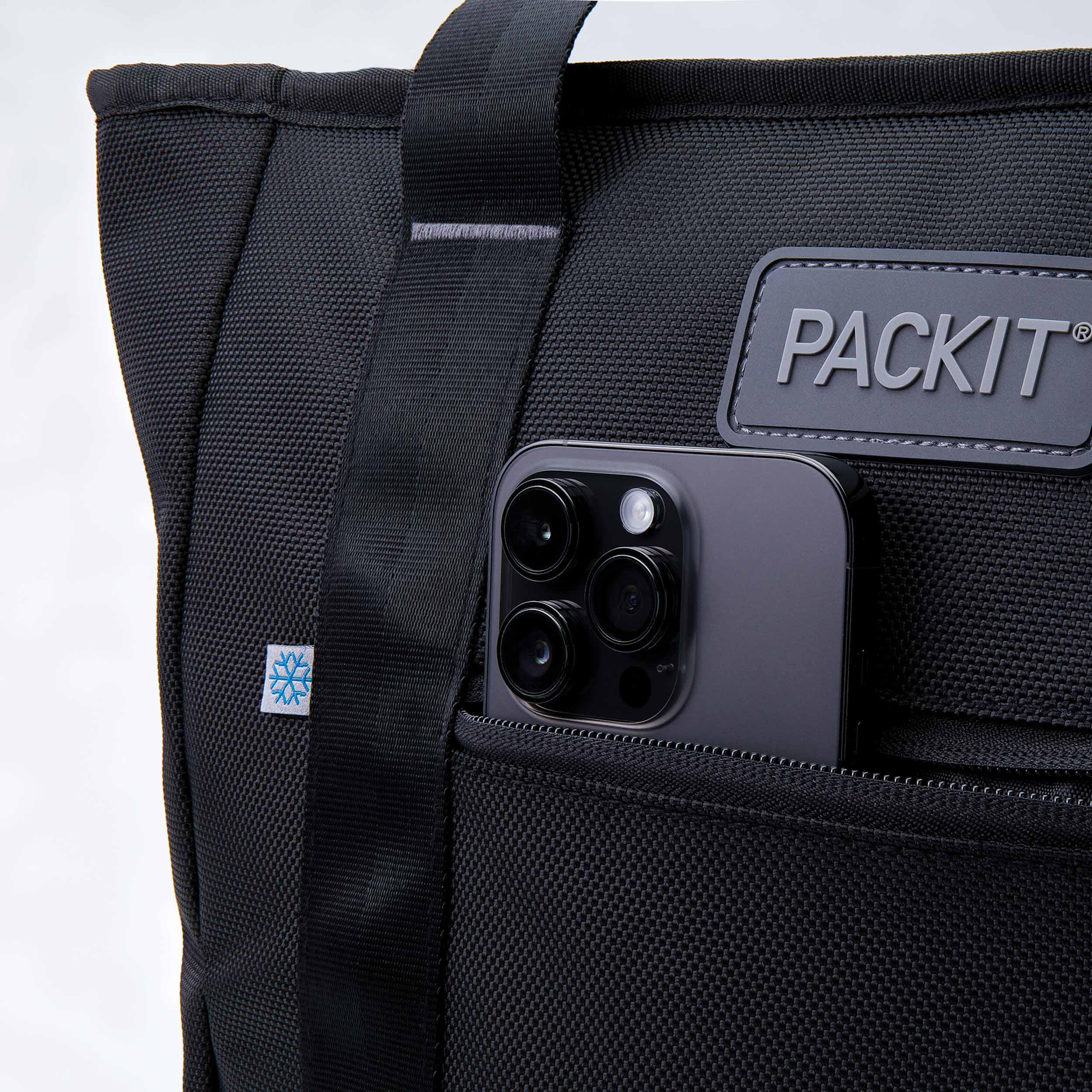 PackIt Freezable Carry Tote, Black/Gray, Engineered with ECOFREEZE+ Technology: Triple Layered Protection for Ultimate Cooling, Foldable, Reusable, Zip Closure, Designed for Fresh Food On the Go - Image 9