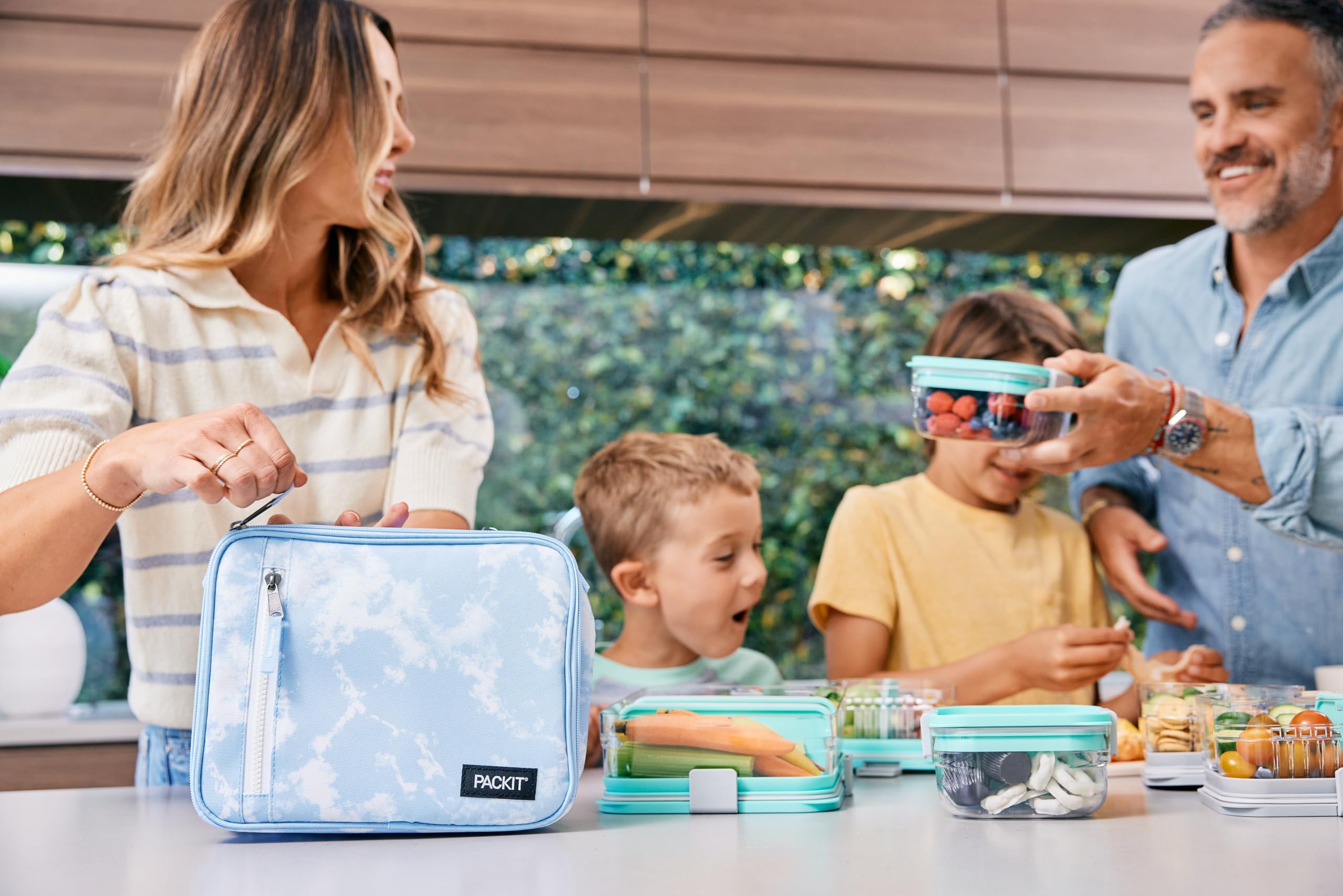 PackIt Freezable Classic Lunch Box, Blue Sky, Built with EcoFreeze Technology, Collapsible, Reusable, Zip Closure With Zip Front Pocket and Buckle Handle, Perfect for School Lunches - Image 5