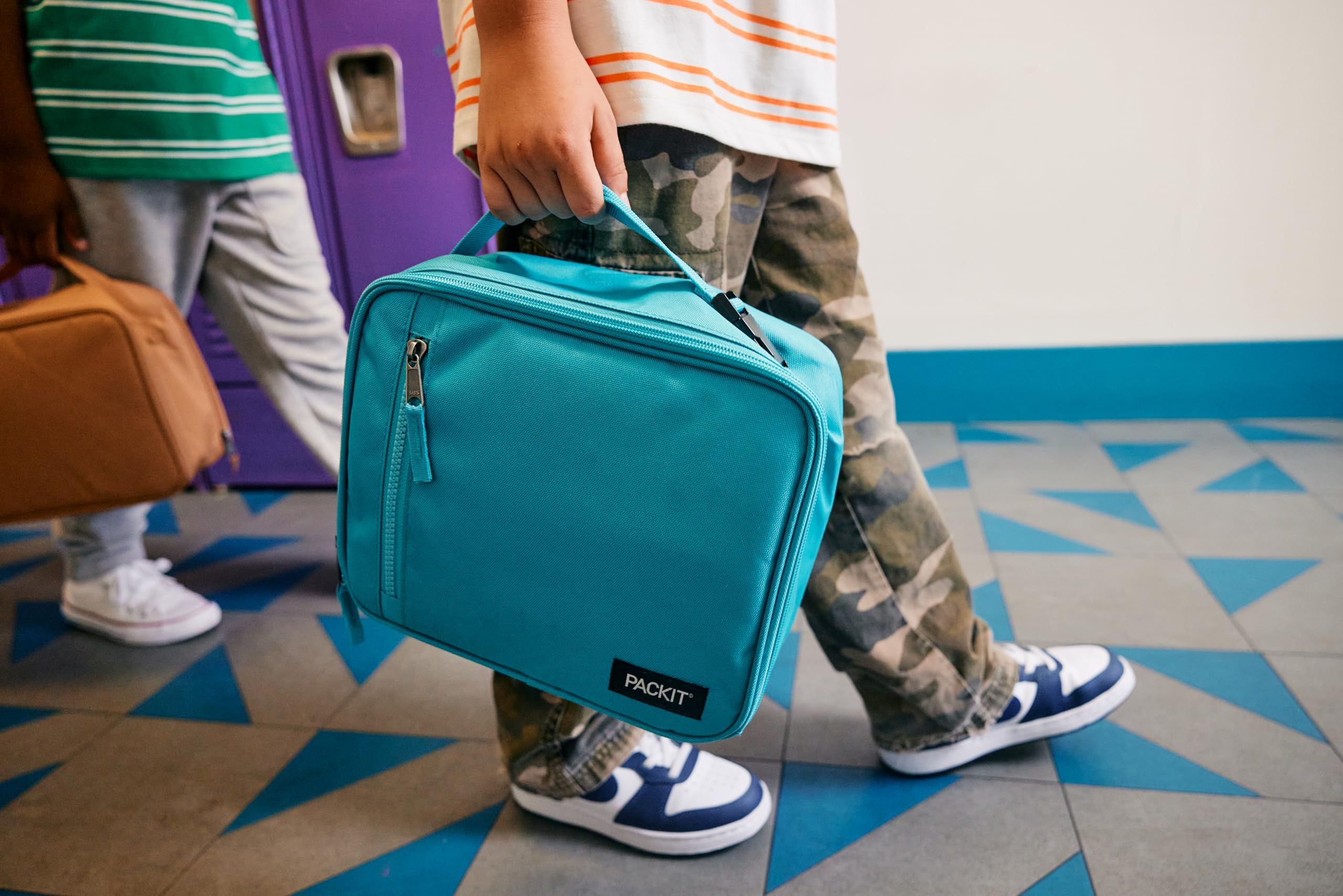 PackIt Freezable Classic Lunch Box, Blue Sky, Built with EcoFreeze Technology, Collapsible, Reusable, Zip Closure With Zip Front Pocket and Buckle Handle, Perfect for School Lunches - Image 6