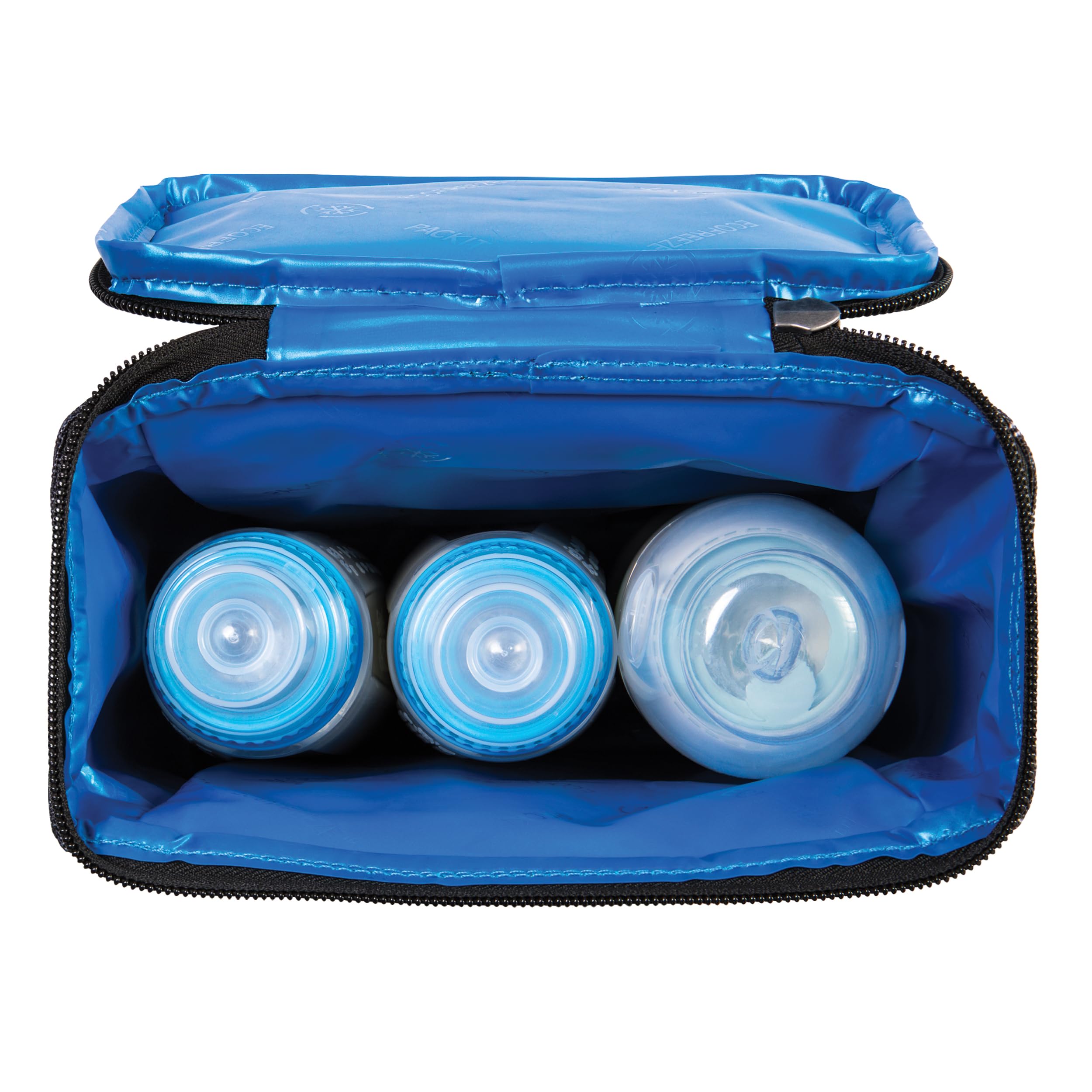 PackIt Freezable Double Bottle Bag, Built with EcoFreeze Technology, Antimicrobial lining, Collapsible, Reusable, Zip Closure, Buckle Handle, Perfect for Breastmilk and Formula On the Go - Image 4
