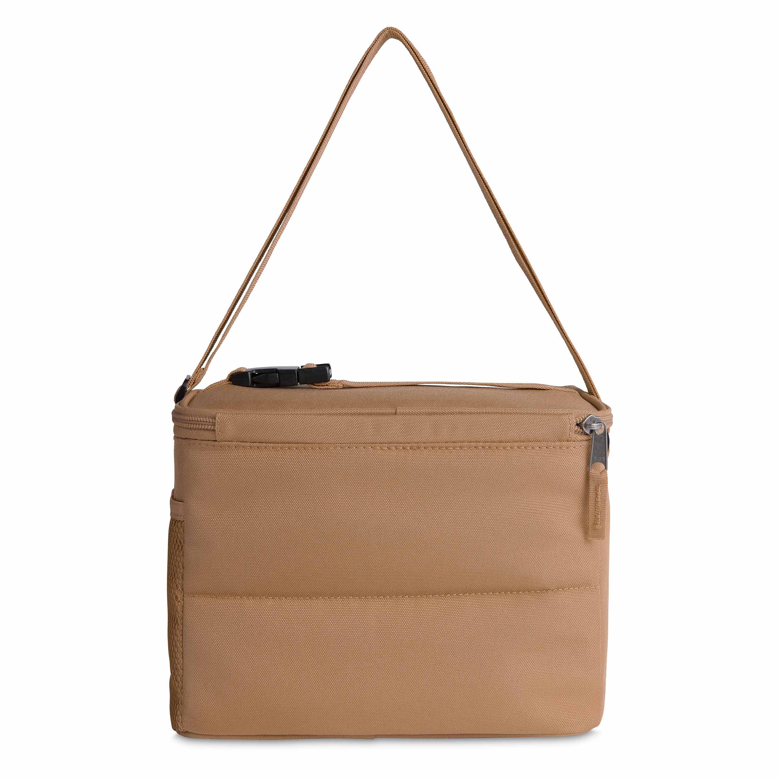 PackIt Freezable Essential Lunch Cooler, Almond, Built with EcoFreeze Technology, Fully Freezable, Collapsible, Reusable, With Adjustable Crossbody Strap, Top Clip Handle, Designed for Fresh Office - Image 3