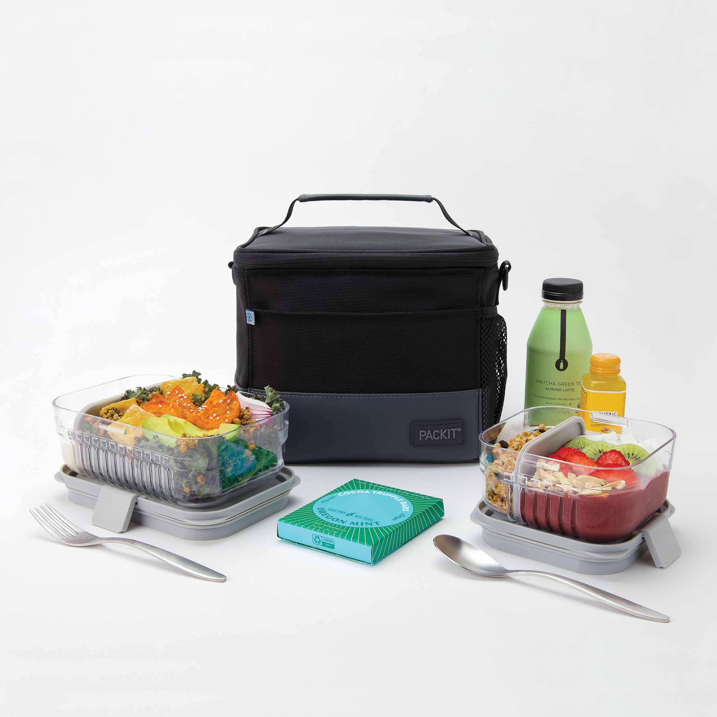 PackIt Freezable Lunch Pail, Black/Gray, Engineered with ECOFREEZE+ Technology: Triple Layered Protection for Ultimate Cooling, with Removable Crossbody Strap, Fresh Food On the Go - Image 9