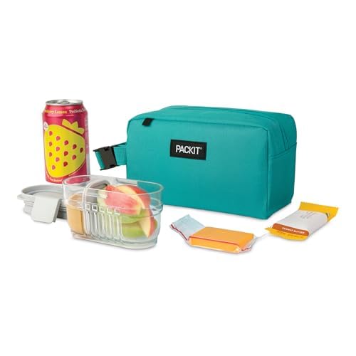 PackIt Freezable Snack Box, Teal, Built with EcoFreeze Technology, Collapsible, Reusable, Zip Closure with Buckle Handle, Designed For Work Snacks, Fresh Snacks On the Go, Adults, and All Ages - Image 5