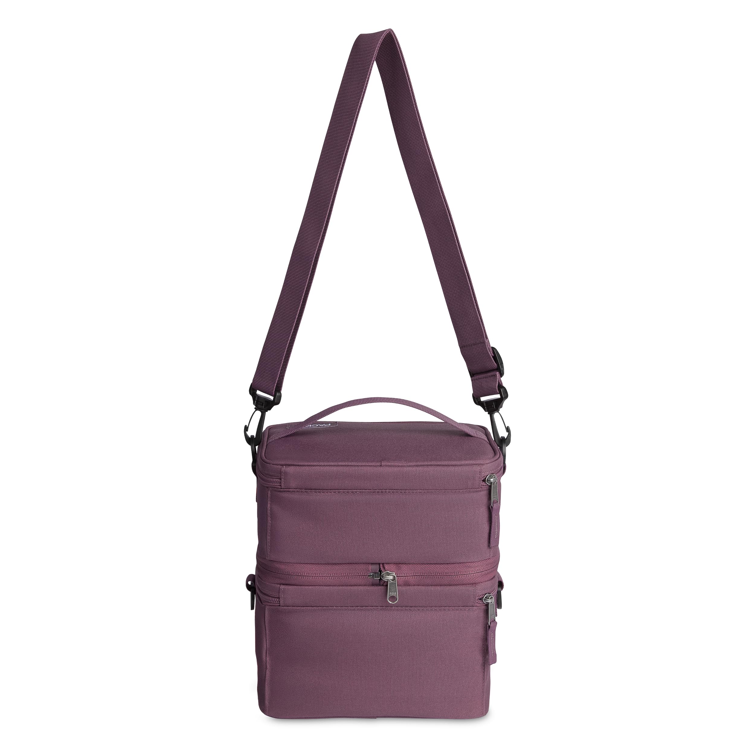 PackIt MOD 3-IN-1 Lunch Box, Plum, Triple Function System, Insulated and Freezable with EcoFreeze Technology, Removable Crossbody Strap, Top Handle, Designed for Fresh Office or Work Lunches - Image 3