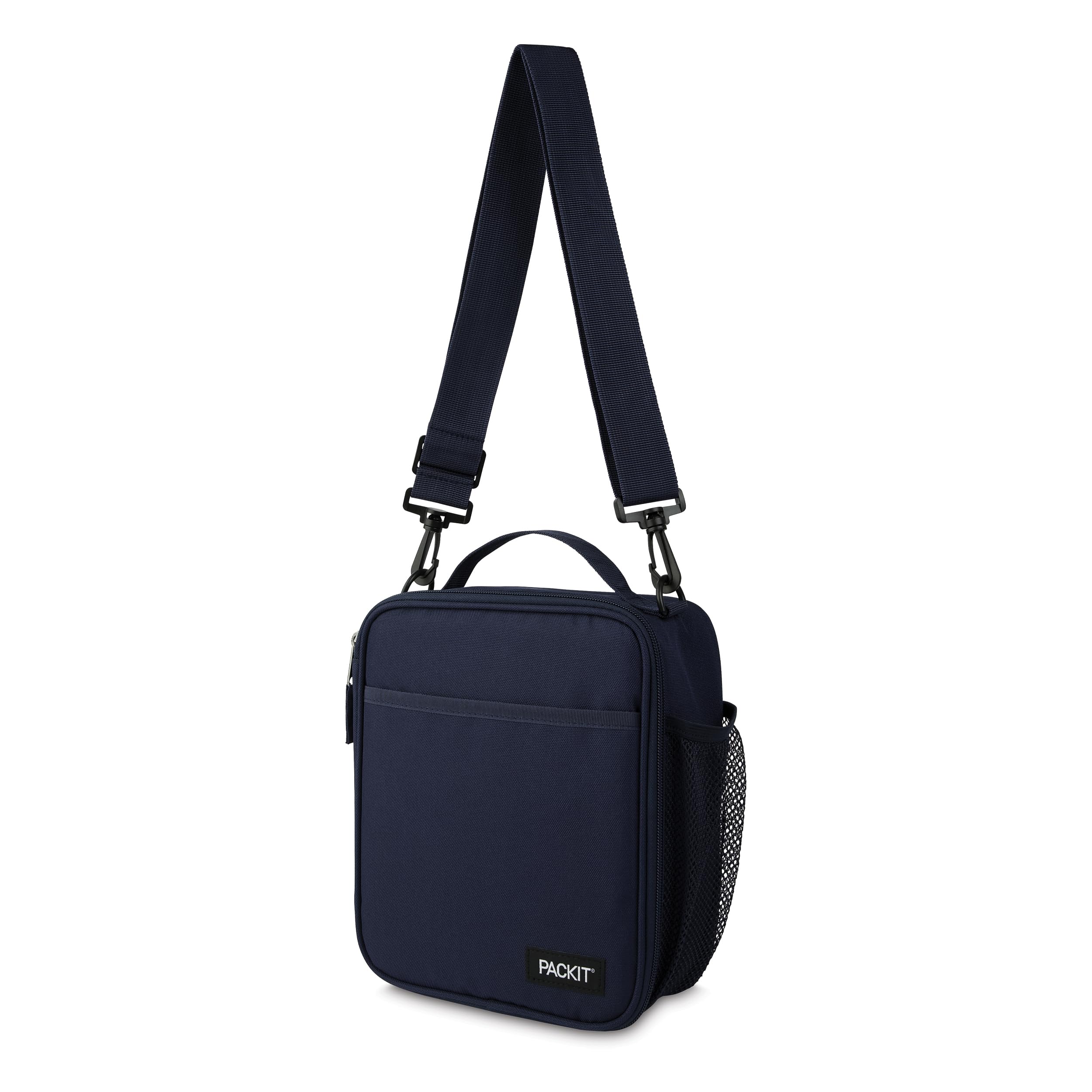 PackIt(R) Freezable Crossbody Lunch Box, Midnight Navy, Built with EcoFreeze(R) Technology, Fully Freezable, Collapsible, Reusable, With Top Handle, Front Slip Pocket. Effortlessly Carry, Fresh Every Time - Image 8