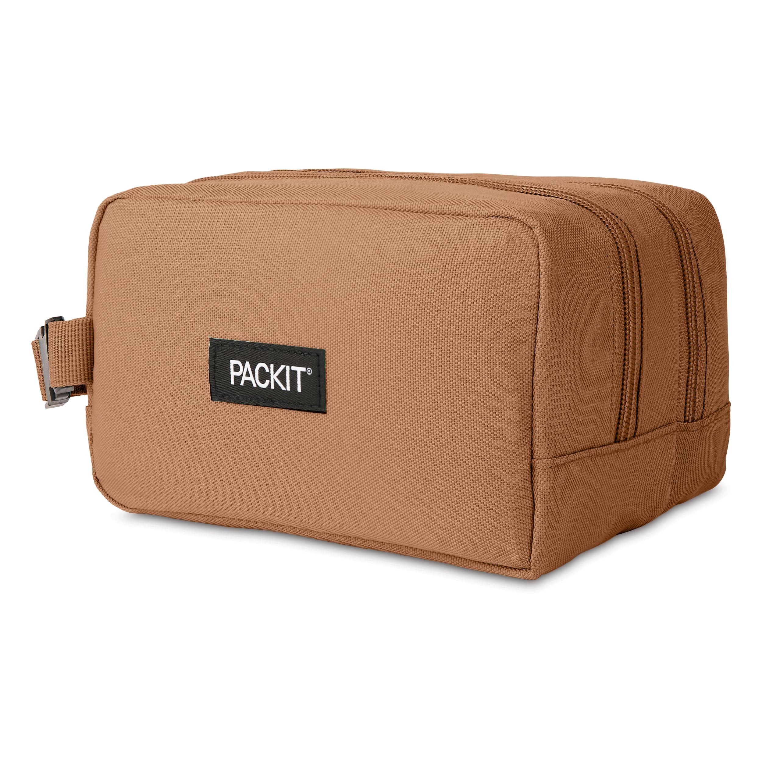 PackIt(R) Freezable Dual Compartment Snack Box, Almond, Insulated and Freezable with EcoFreeze(R) Technology, Buckle Handle, Zip Closure, Reusable, Collapsible, Designed for Perishables and Dry Snacks - Image 4