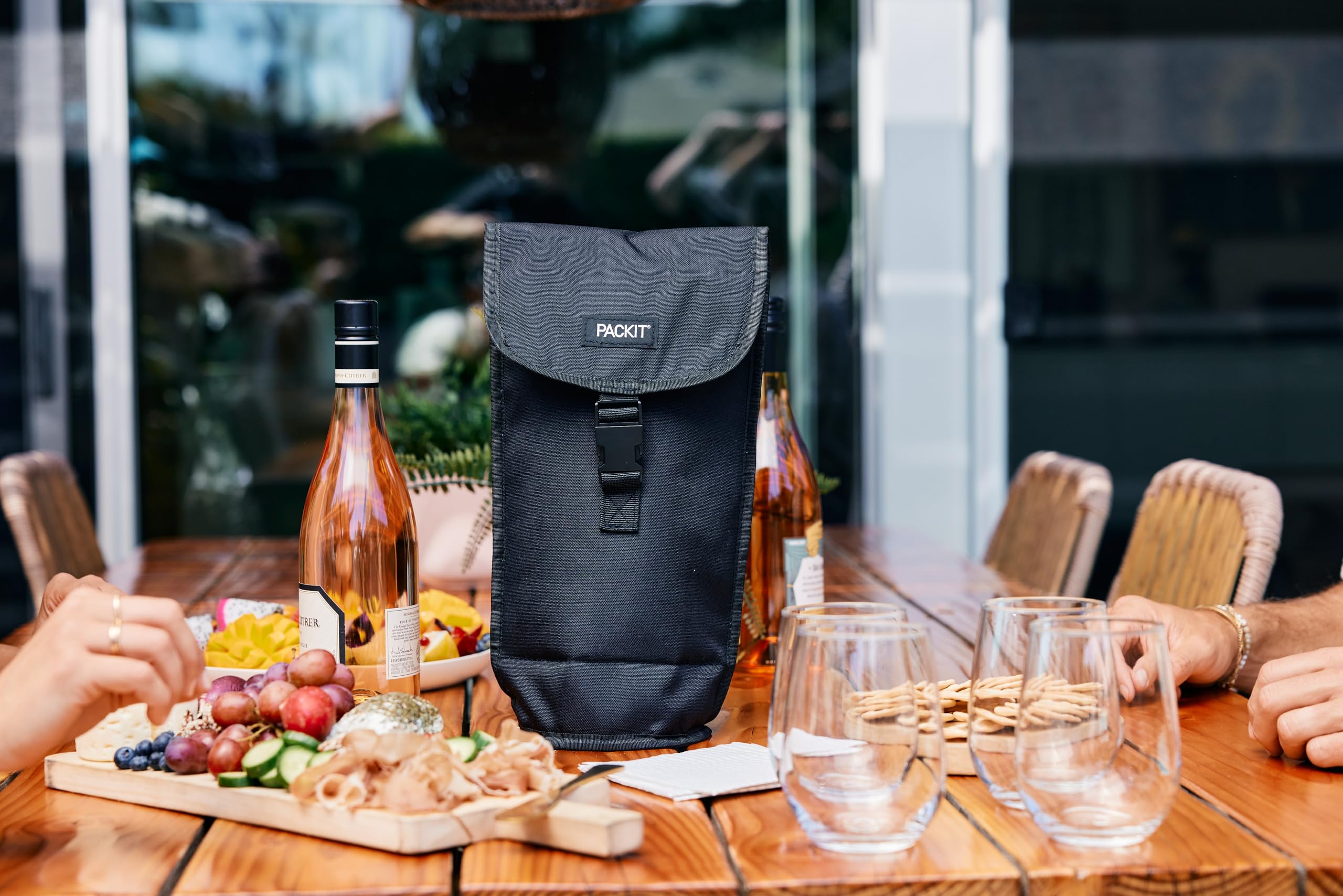 PackIt(R) Freezable Wine Bag, Black, Built with EcoFreeze(R) Technology, Foldable, Reusable, Shoulder Strap with Buckle Closure, Perfect for Adults and Drinks On-the-Go - Image 7